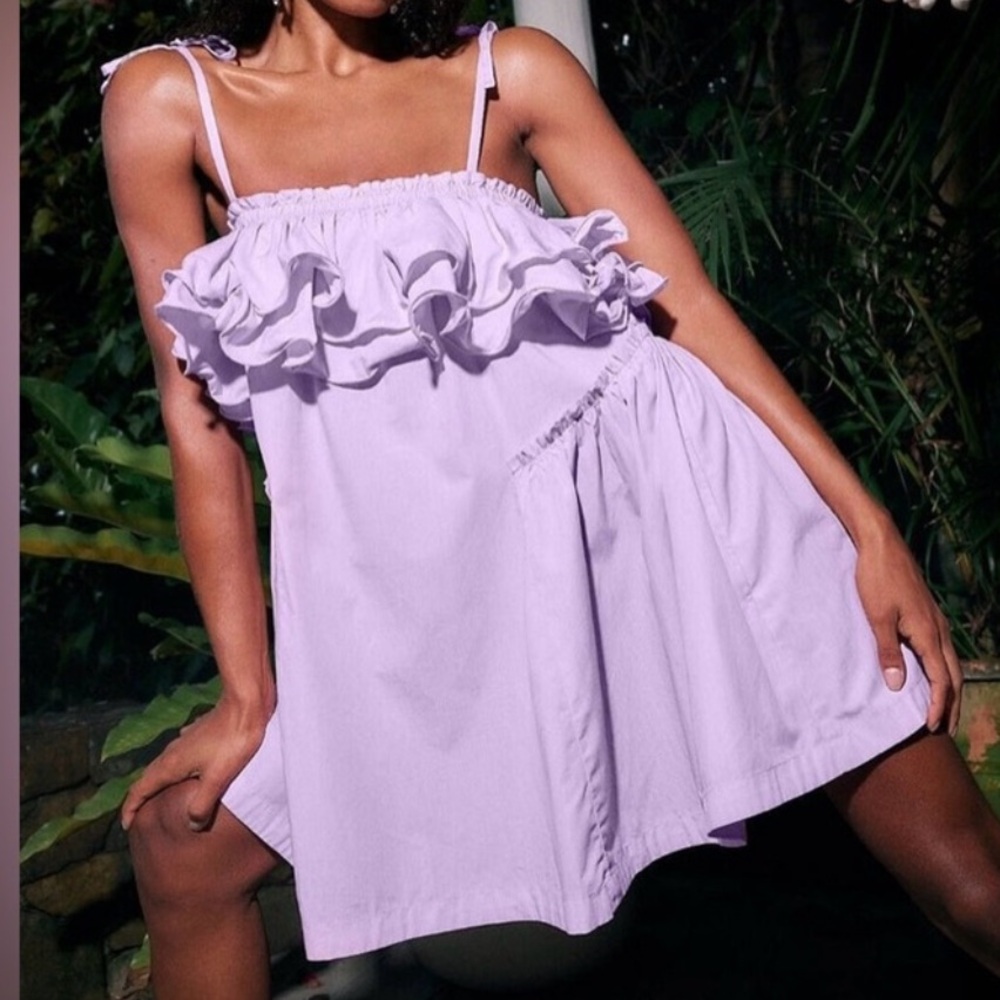 Free People Have a Thing For You Mini Dress Lavender Fields Purple Small